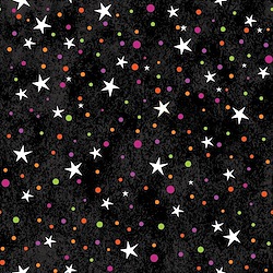 Black - Tossed Dots and Stars